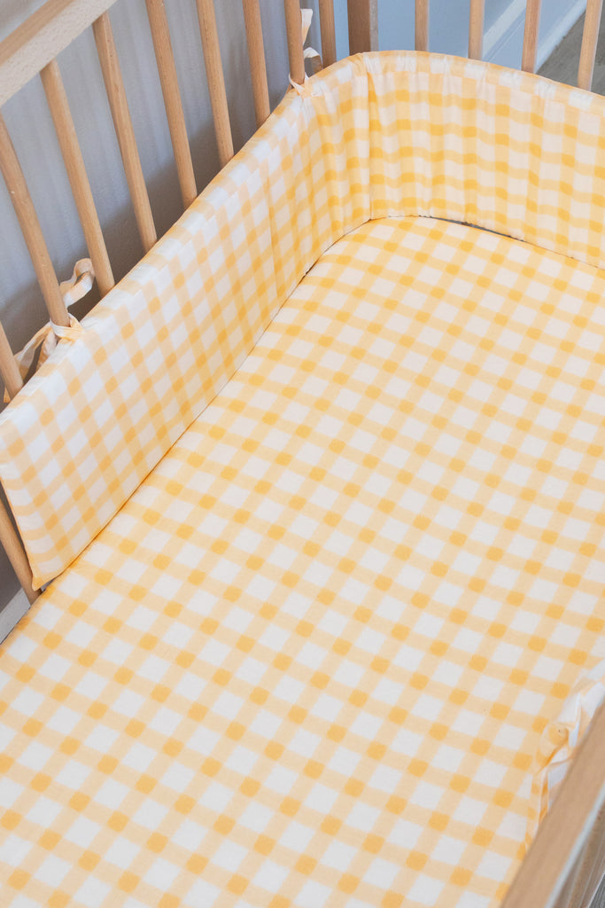 Orange Squares Cot Bumper Cover